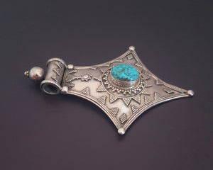 Indian Sterling Silver Turquoise Pendant