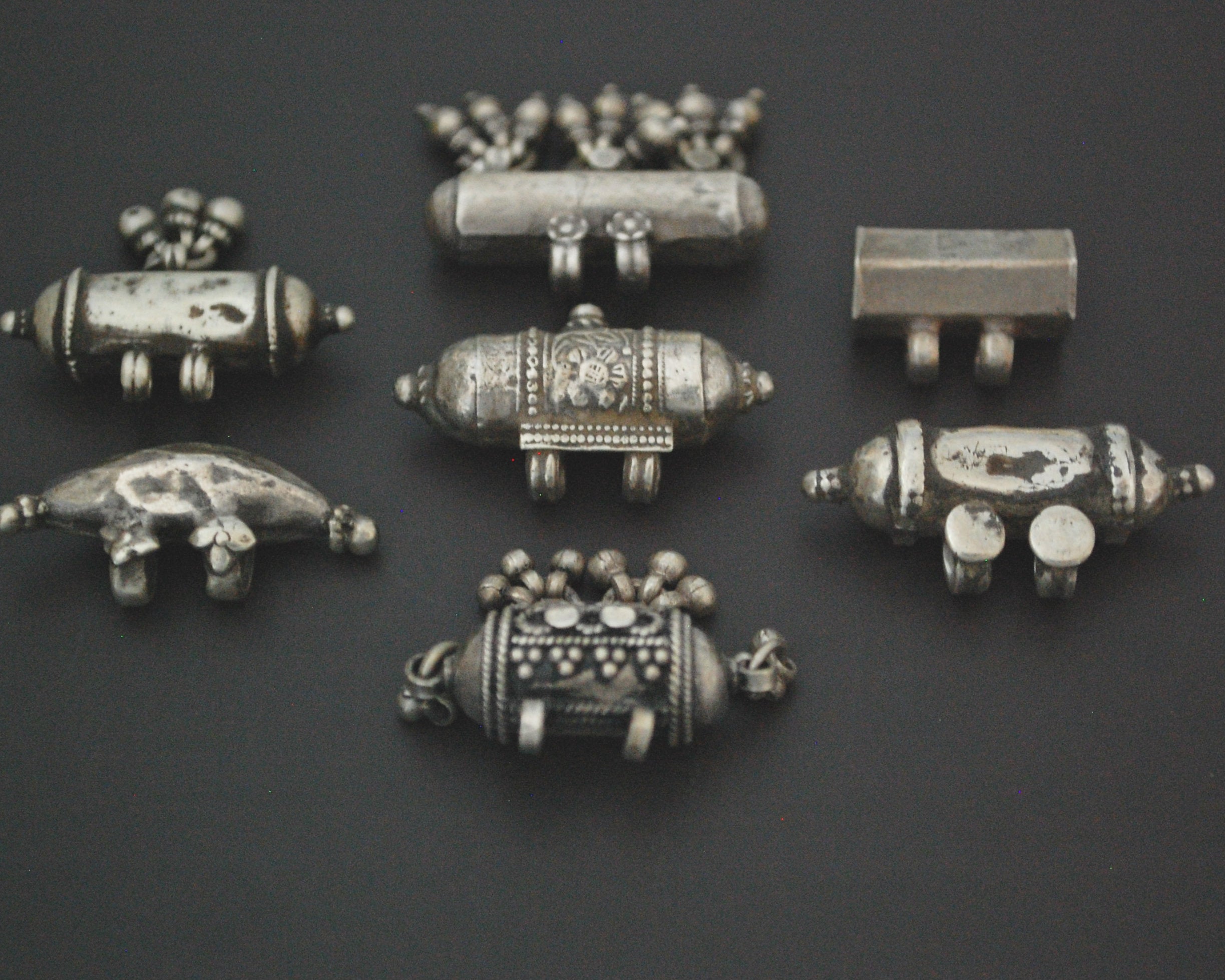 Set Old Indian Taviz Amulet Pendants from Rajasthan