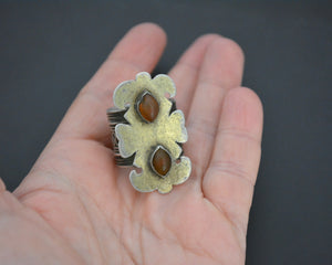 Turkmen Gilded Carnelian Ring - Size 9