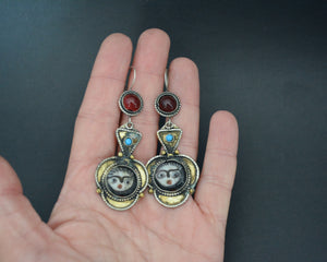Afghani Dangle Earrings with Face Beads