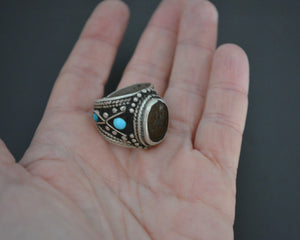Afghani Arabic Writing Carnelian Ring - Size 8