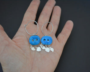 Assyrian Blue Glass Evil Eye Earrings - Reyyan Earrings - Hercai Earrings