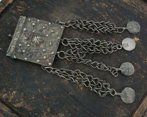 Old Moroccan Hirz Box Pendant with Coins