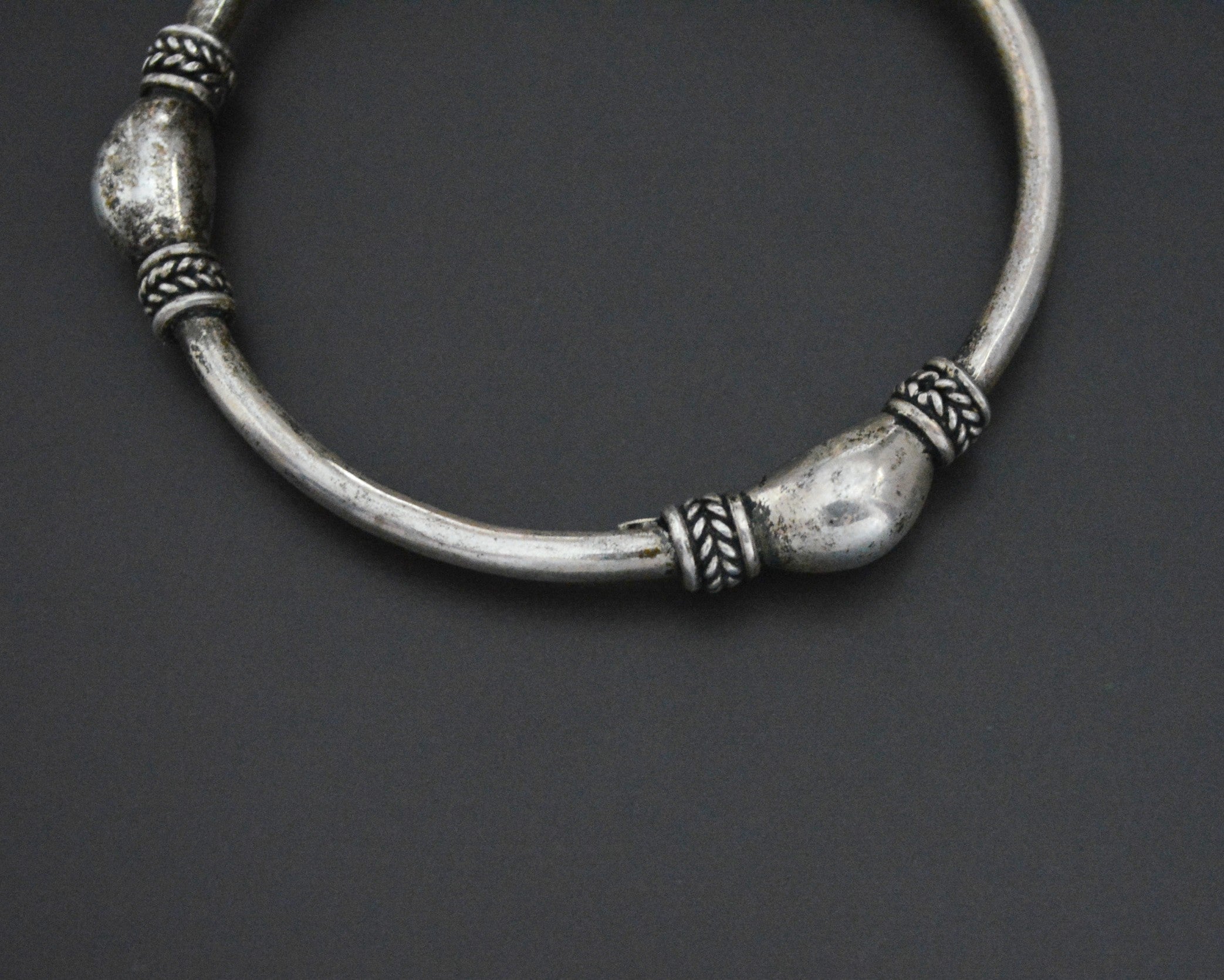 Ethnic Silver Bangle Bracelet