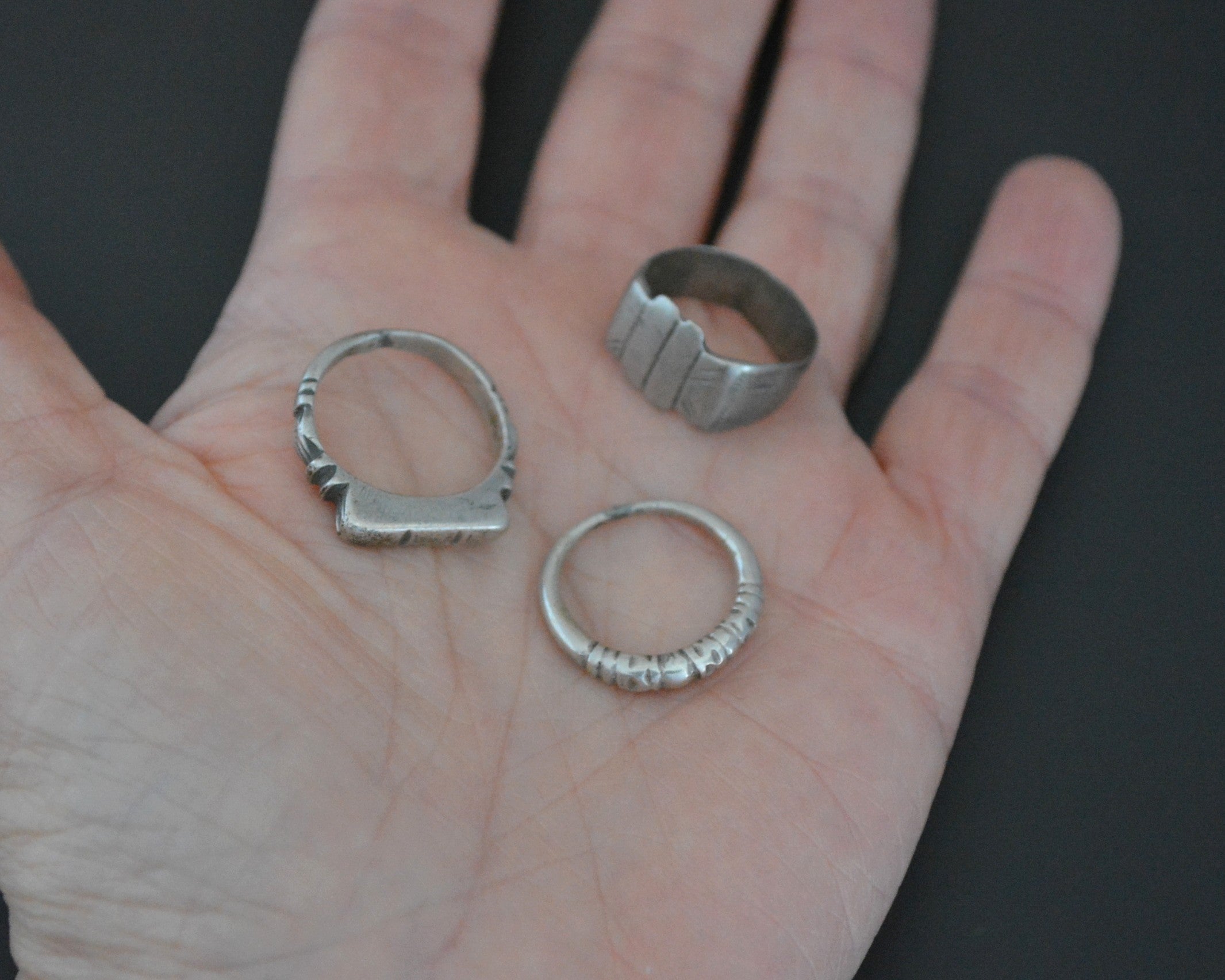 Set Tuareg and Berber Silver Rings - Small Sizes