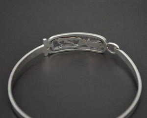 Egyptian Hieroglyph Silver Bracelet