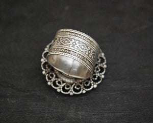Bold Ethnic Silver Ring - Size 9.25