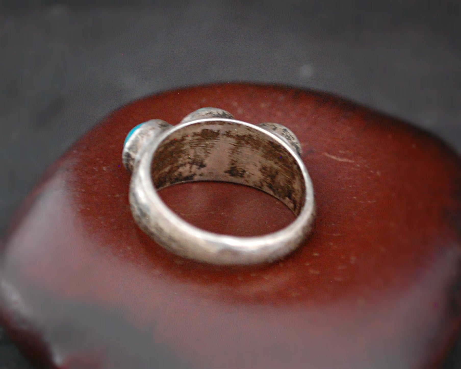 Ethnic Turquoise Band Ring  - Size 7
