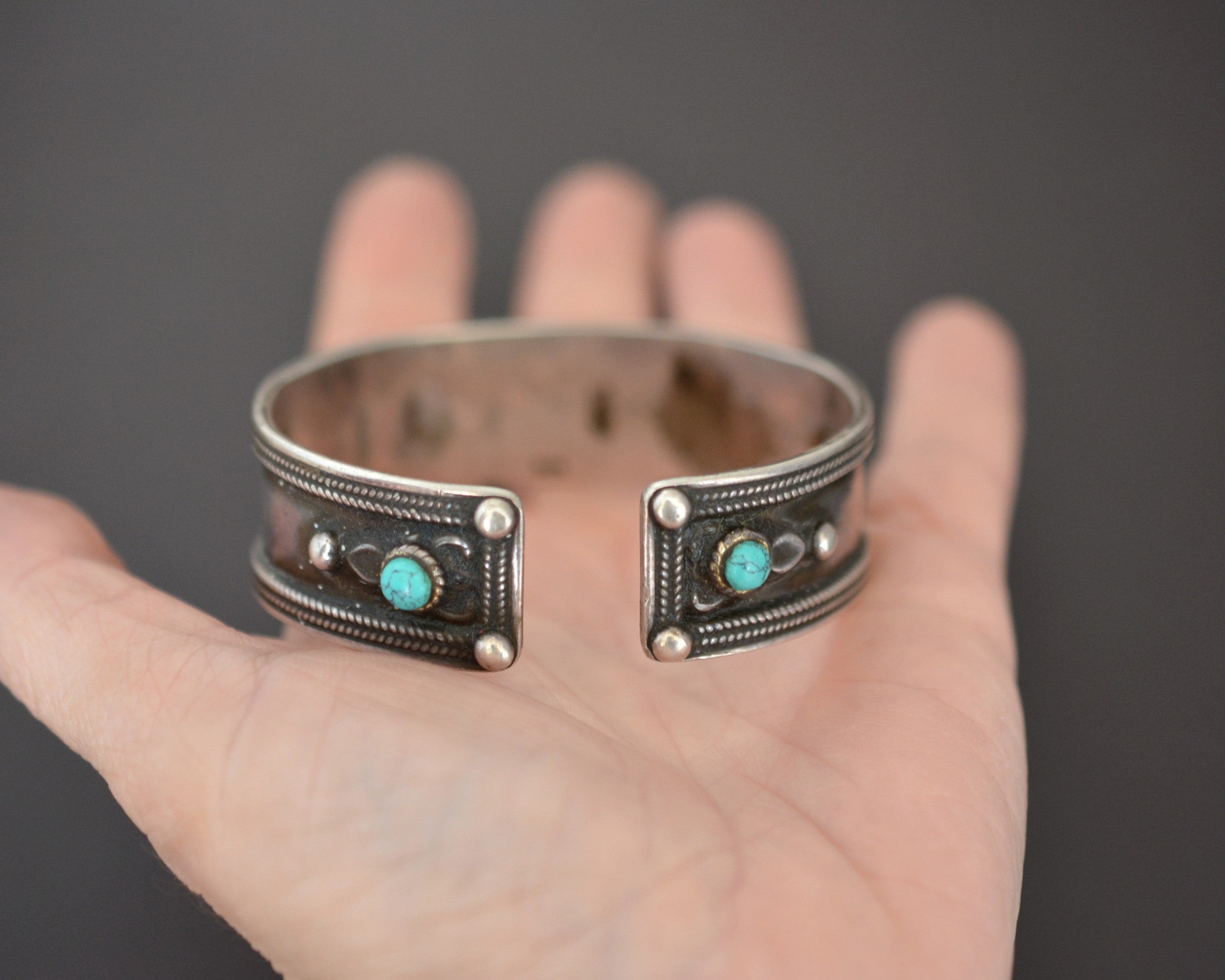 Nepali Mantra Turquoise Cuff Bracelet