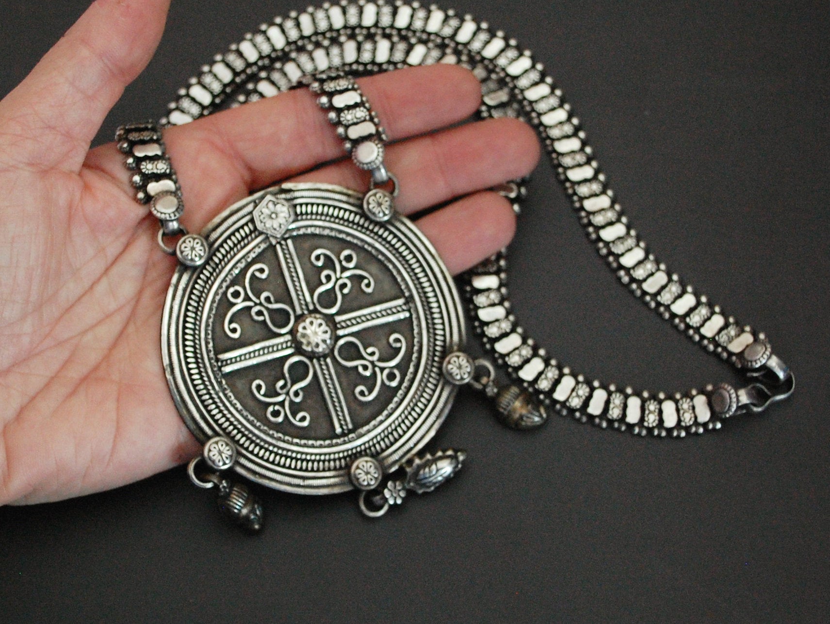Huge Rajasthani Silver Necklace with Amulet