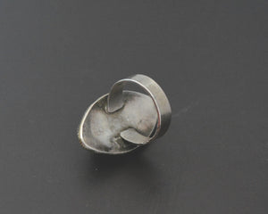 Kazakh Lapis Lazuli Silver Gilded Ring - Size 7.25