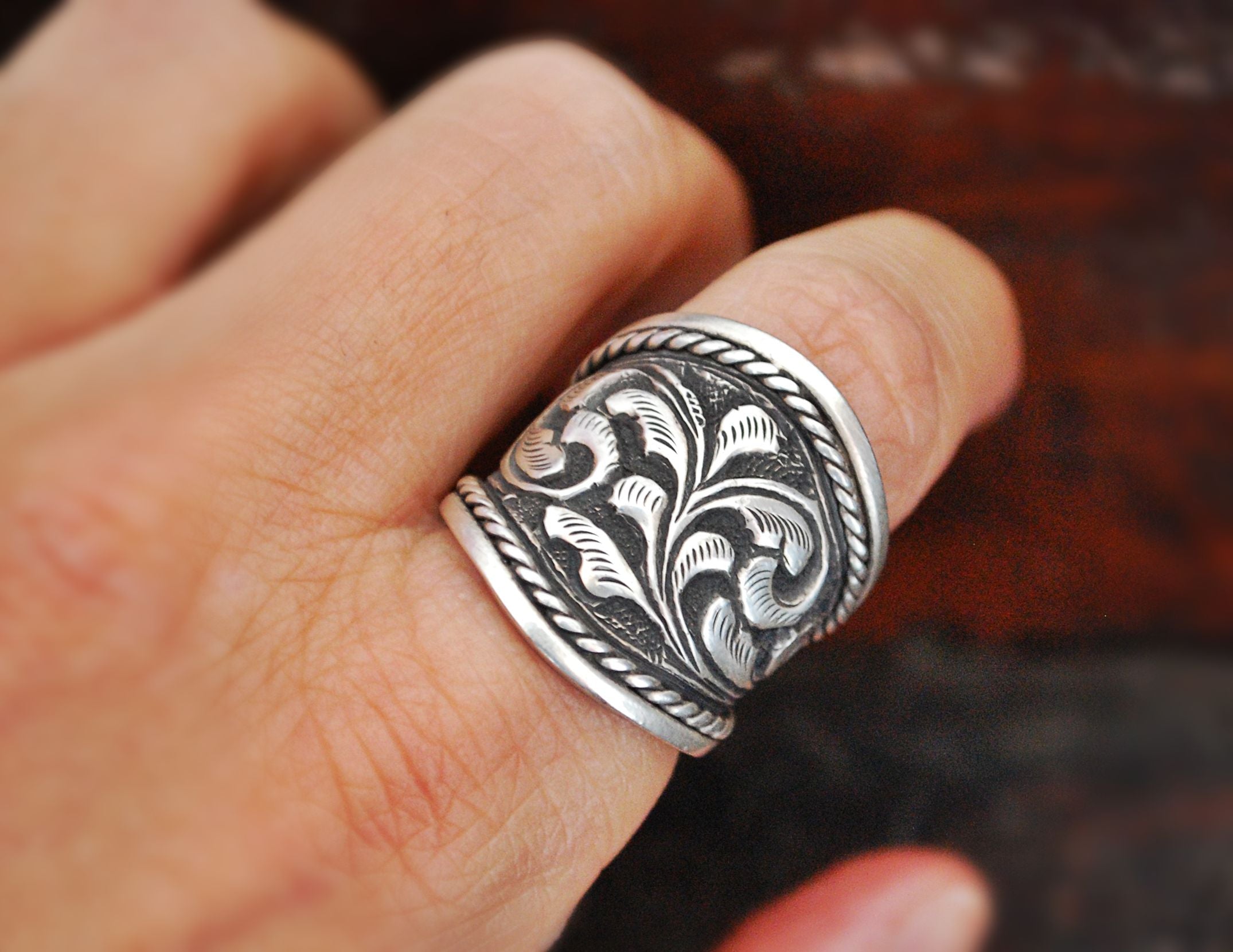 Ethnic Band Ring from India - Size 7+