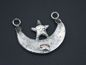 Kurdish Crescent Moon and Star Pendant