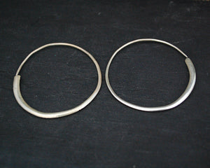 Tuareg Hoop Earrings with Ebony Inlay - LARGE