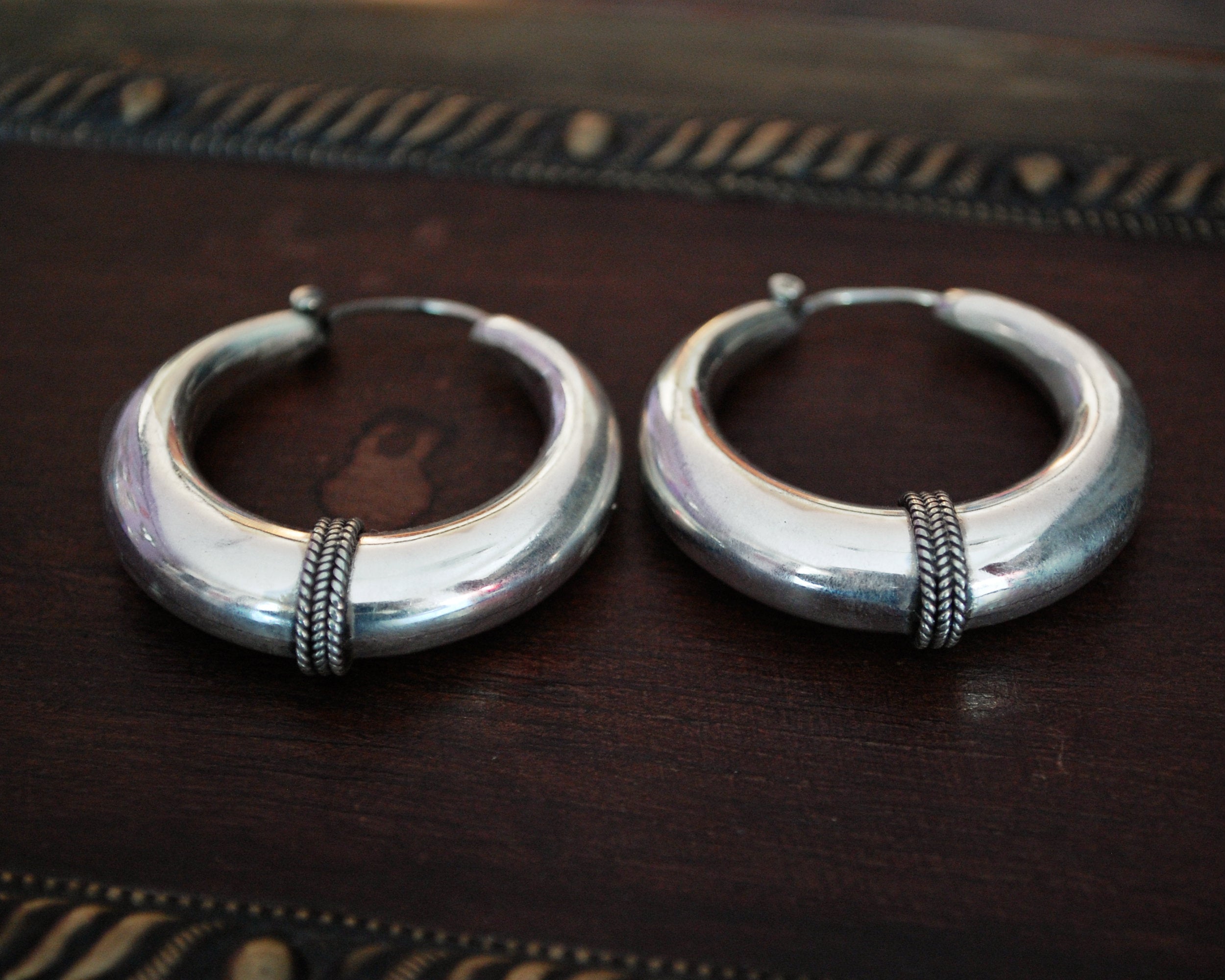 Bold Ethnic Hoop Earrings - MEDIUM/LARGE