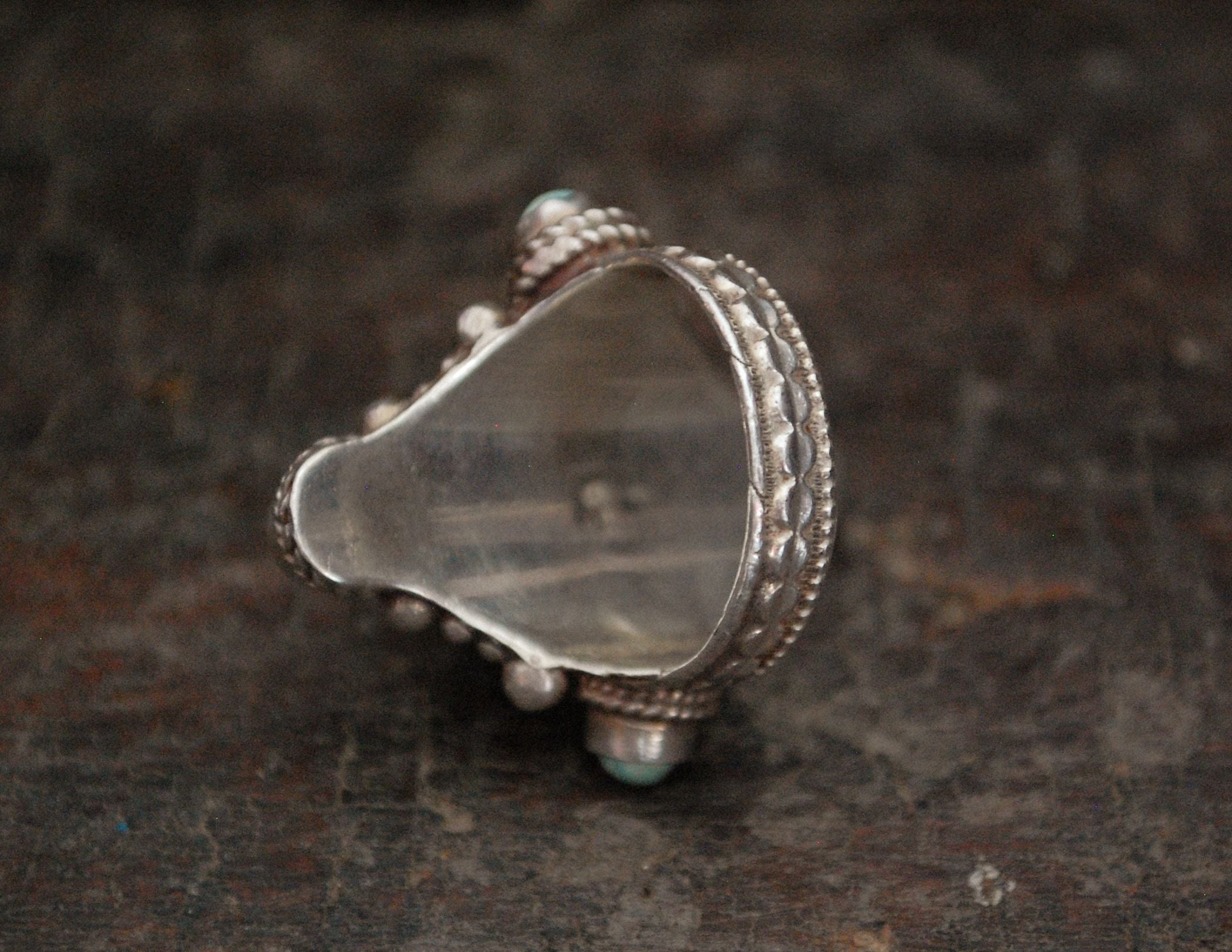 Nepali Turquoise Saddle Ring - Size 8