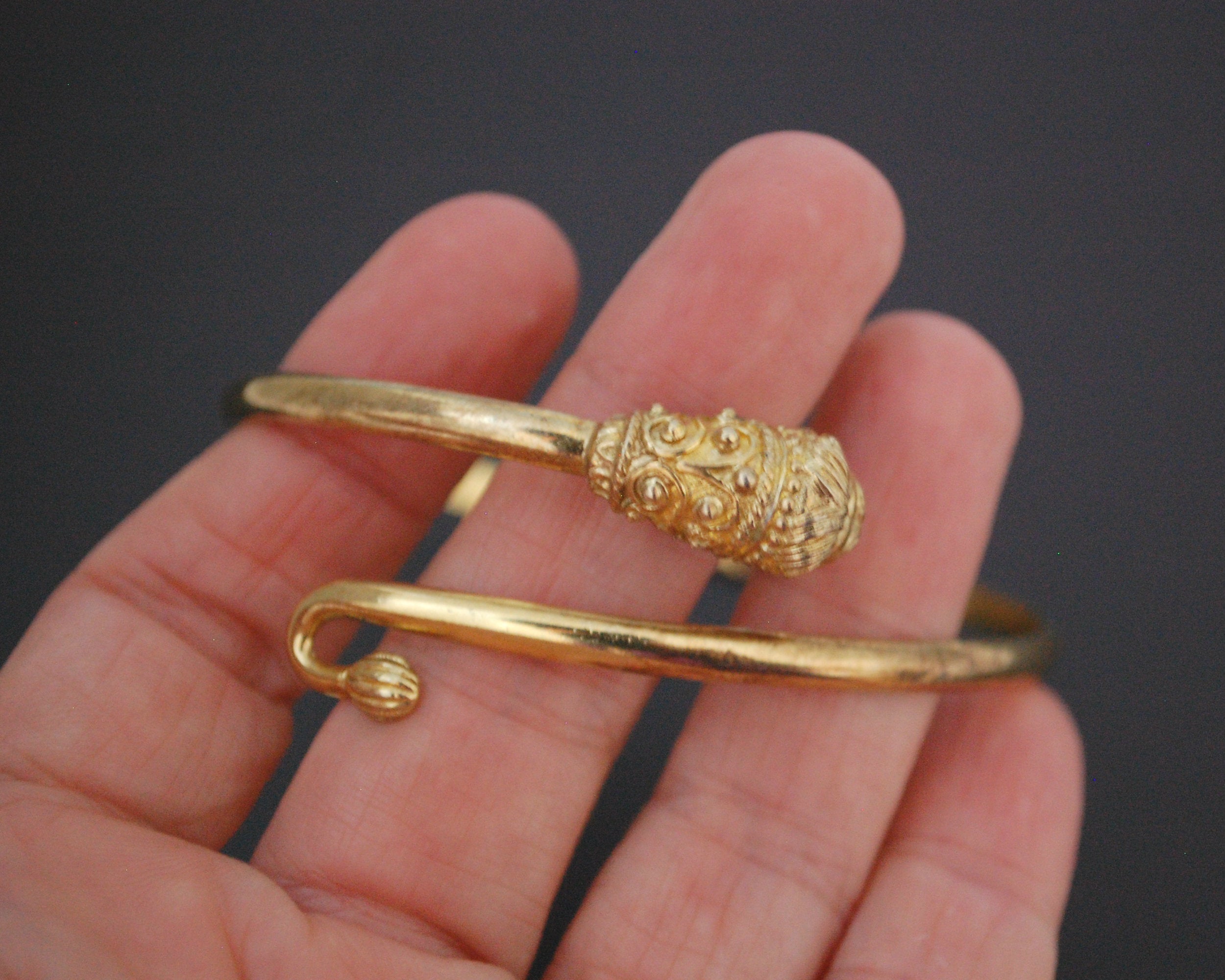 Vintage Gilded Lion Head Bracelet or Upper Arm Bracelet