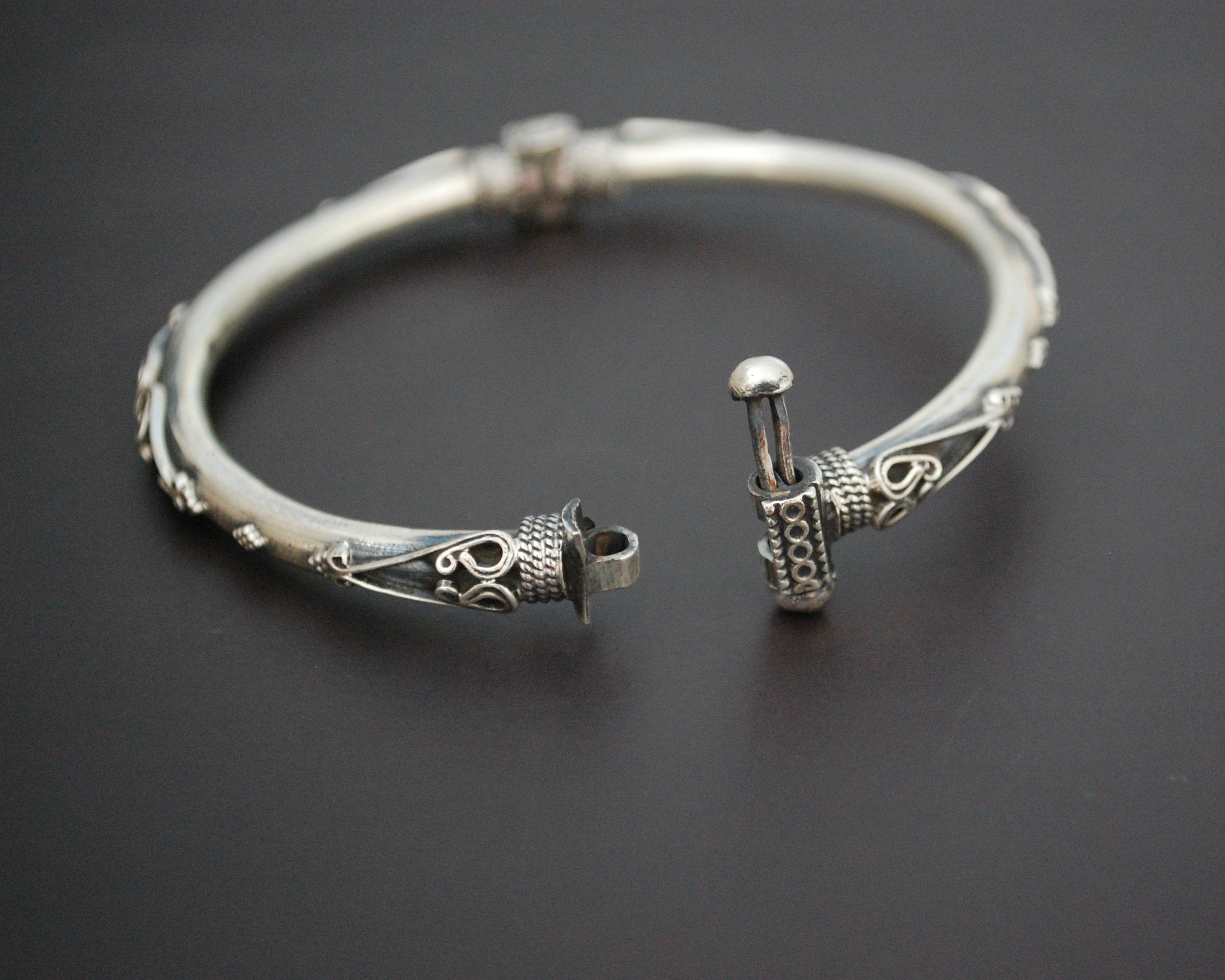 Indian Hinged Silver Bracelet
