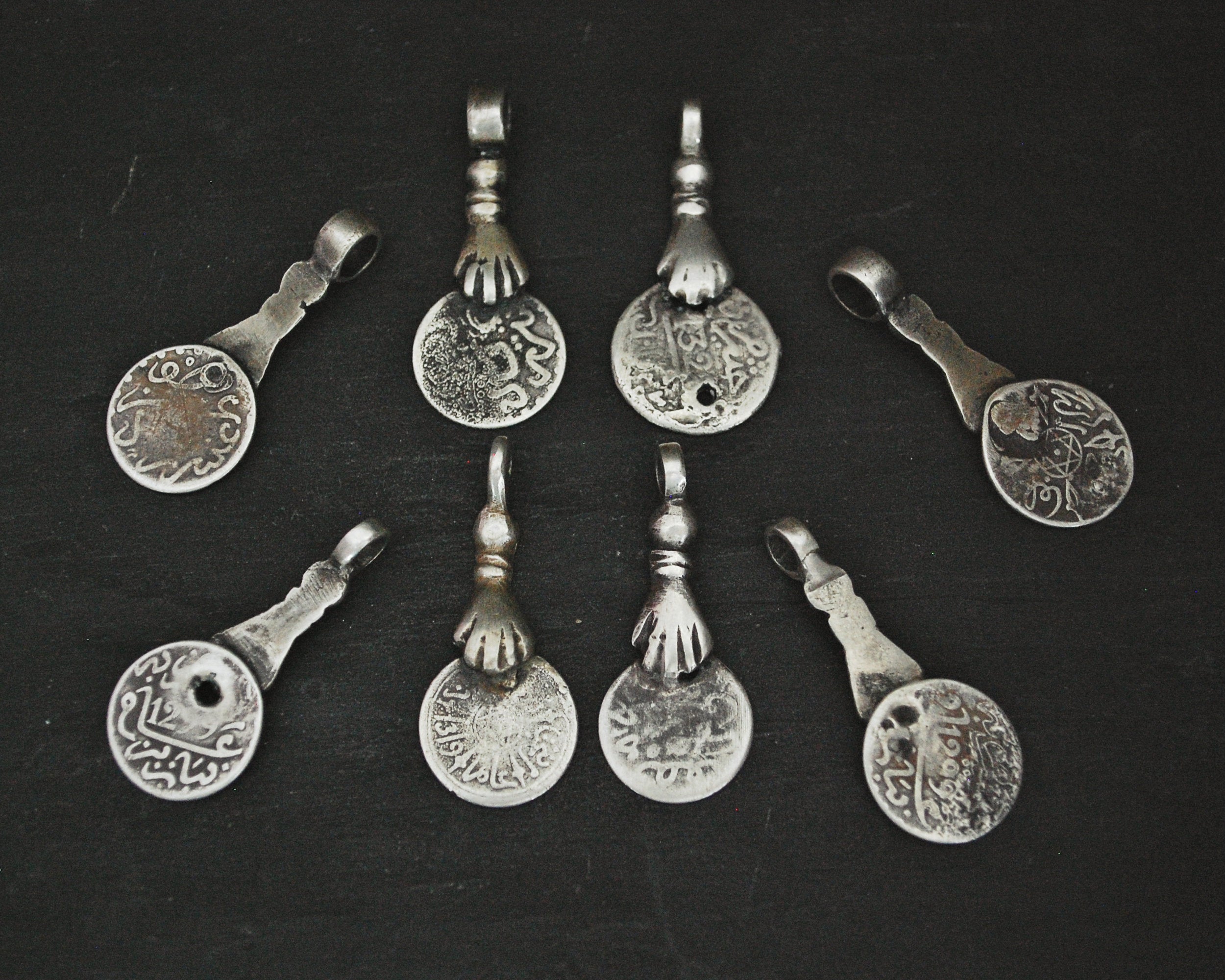 Old Berber Coin Pendants - Set of Four