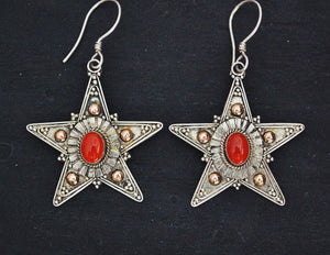 Carnelian Star Earrings from Bali