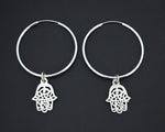 Hand of Fatima Hoop Earrings - LARGE