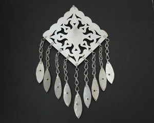 Antique Turkmen Pendant with Carnelian and Dangles