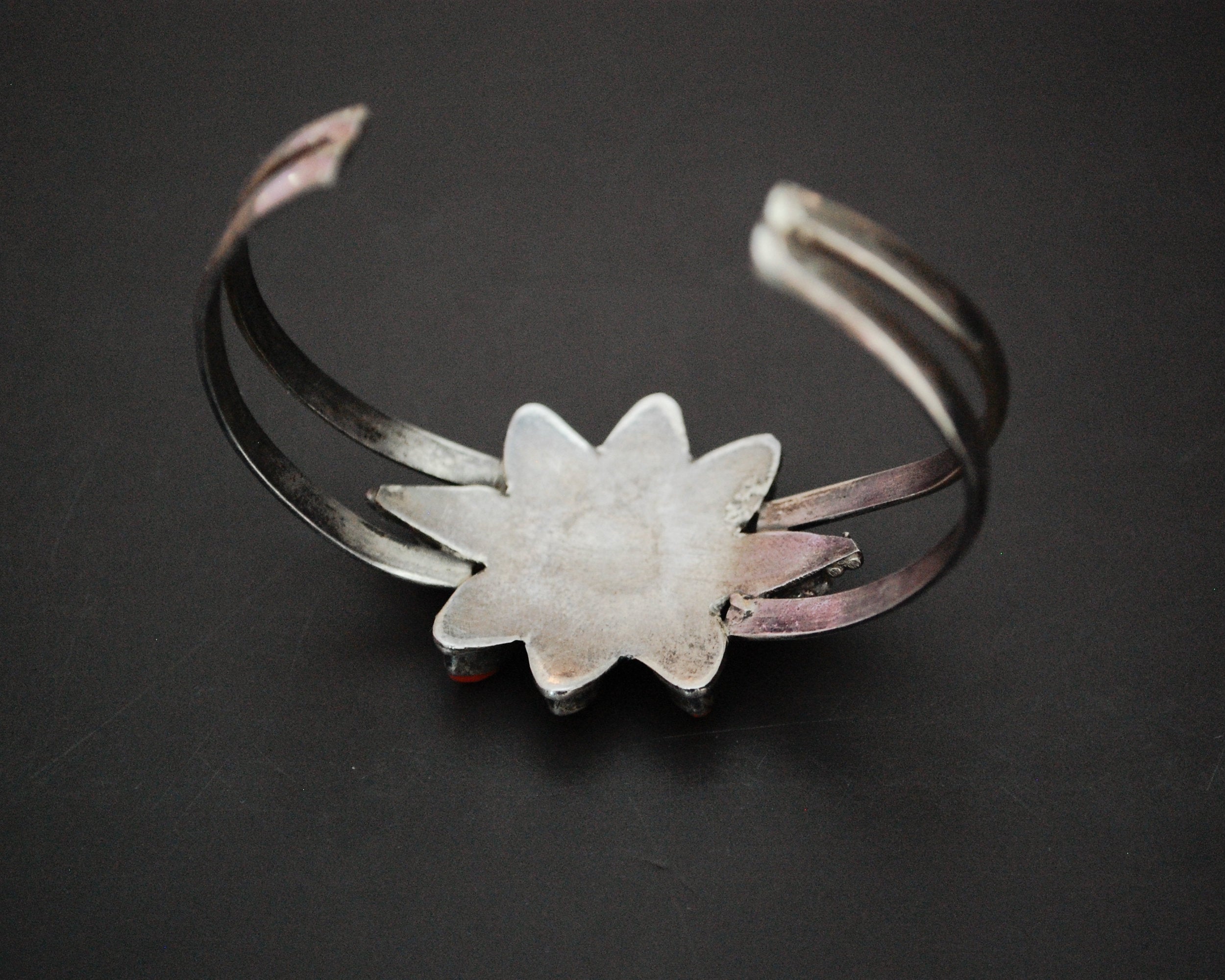 Nepali Coral and Turquoise Cuff Bracelet