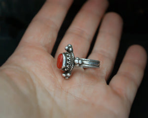 Ethnic Nepali Coral Ring - Size 5