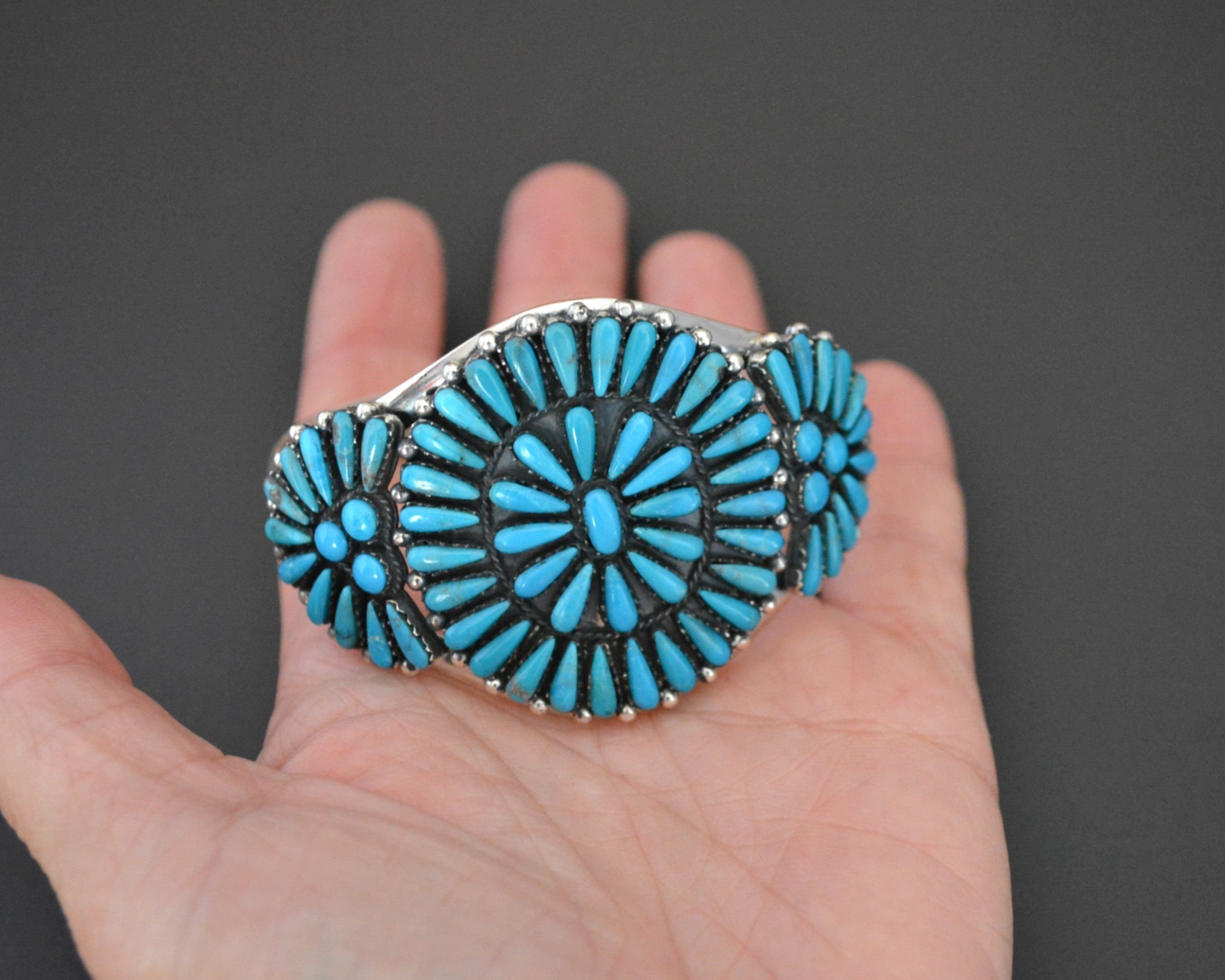 Zuni Cluster Turquoise Cuff Bracelet
