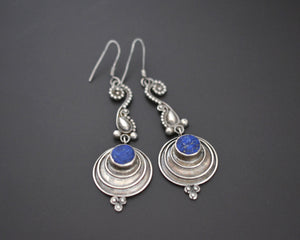 Lapis Lazuli Dangle Earrings from India