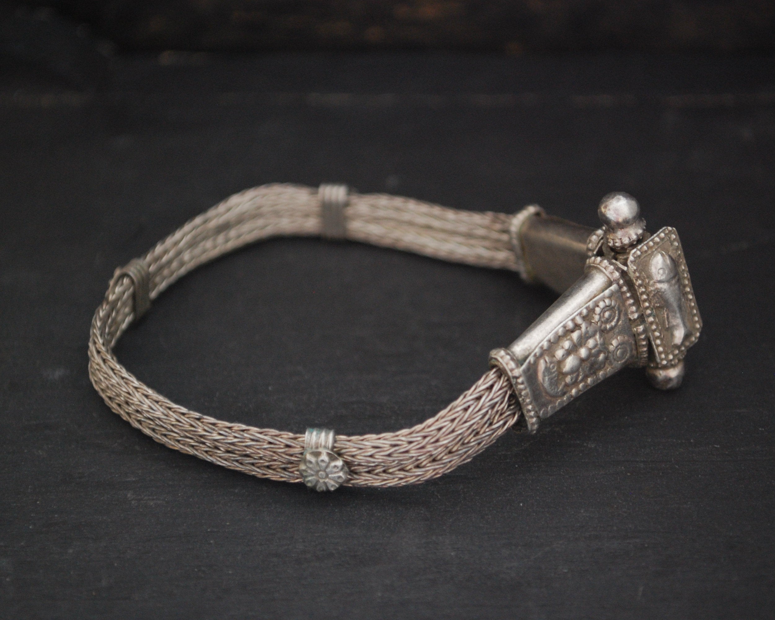 Rajasthani Snake Chain Bracelet with Fishes