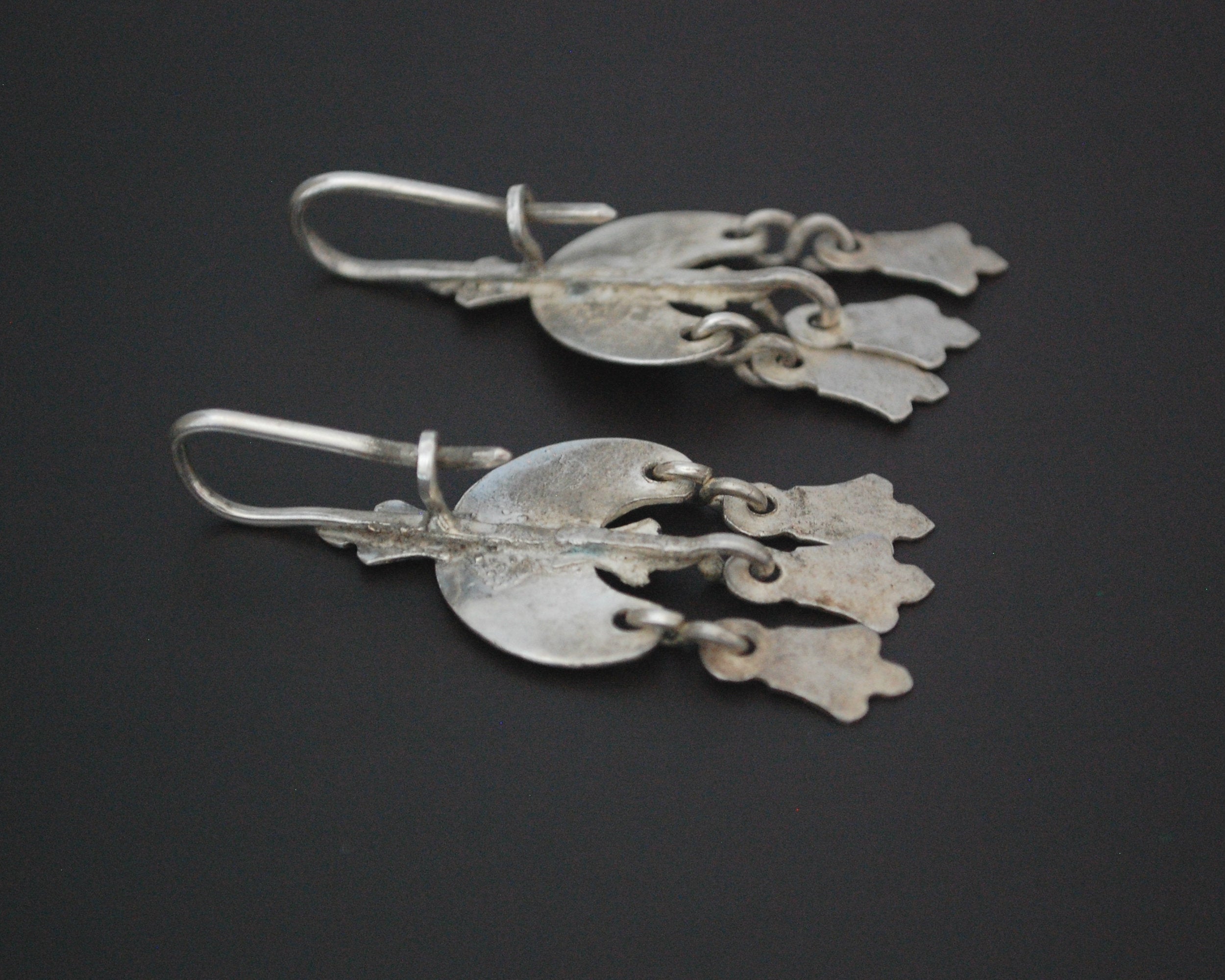 Old Moroccan Berber Earrings with Dangles