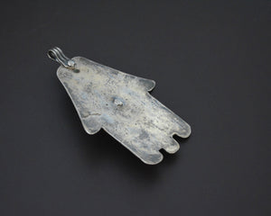 Large Hamsa Pendant with Red Glass
