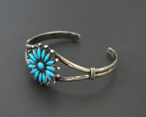 Zuni Cluster Turquoise Cuff Bracelet - SMALL