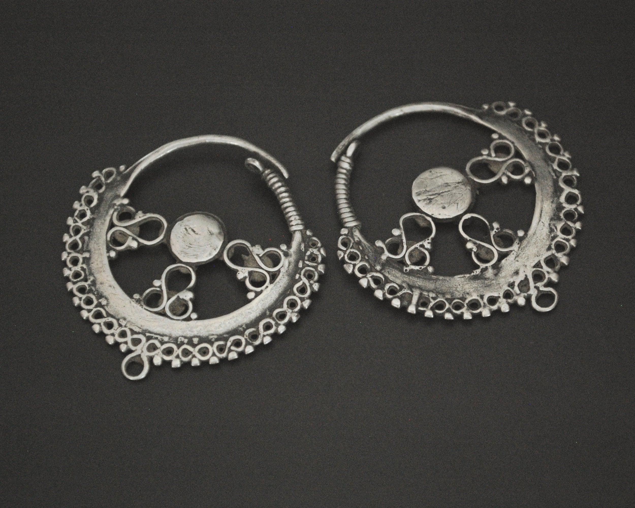 Afghani Hoop Earrings with Turquoise
