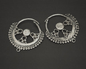 Afghani Hoop Earrings with Turquoise