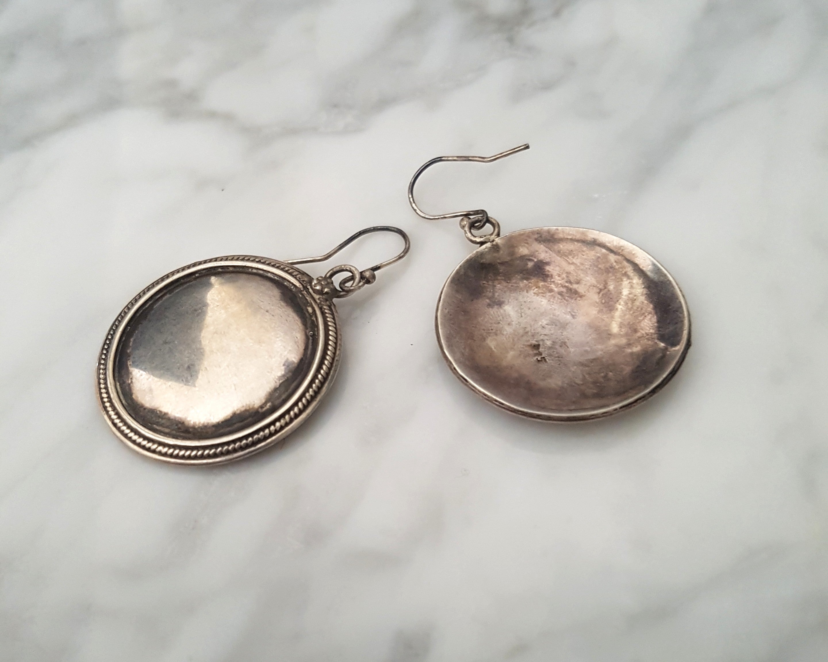 Indian Silver Disc Earrings