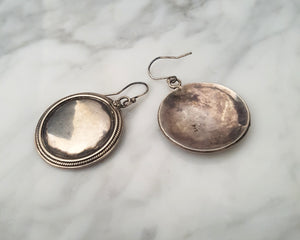 Indian Silver Disc Earrings