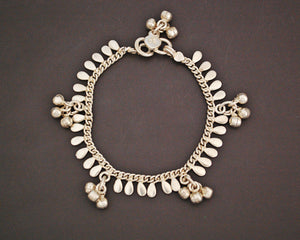 Rajasthani Silver Bracelet with Bells - SMALL
