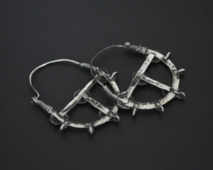 Afghani Tribal Hoop Earrings with Discs