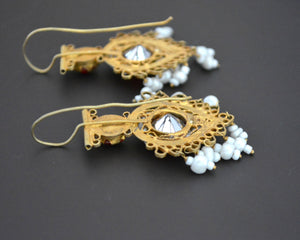 Gilded Uzbek Pearl Glass Earrings