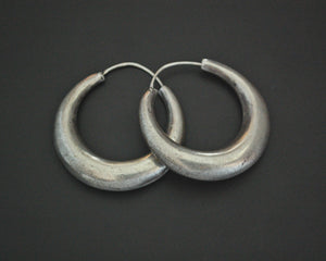 Ethnic Hoop Earrings with Patina - MEDIUM
