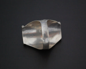 Large Tibetan Coral Saddle Ring - Size 12.5