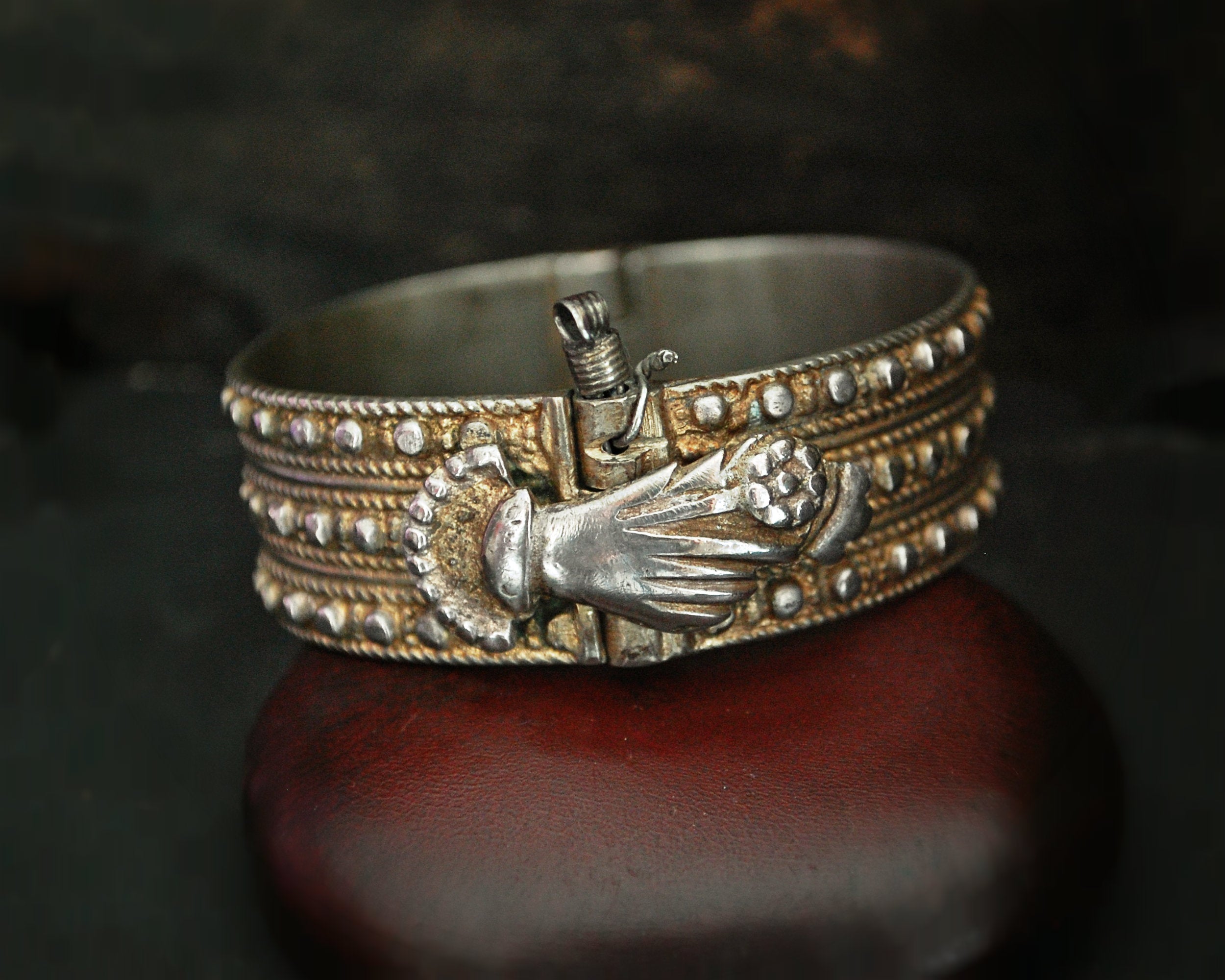 Old Palestinian Silver and Gilded Bracelet