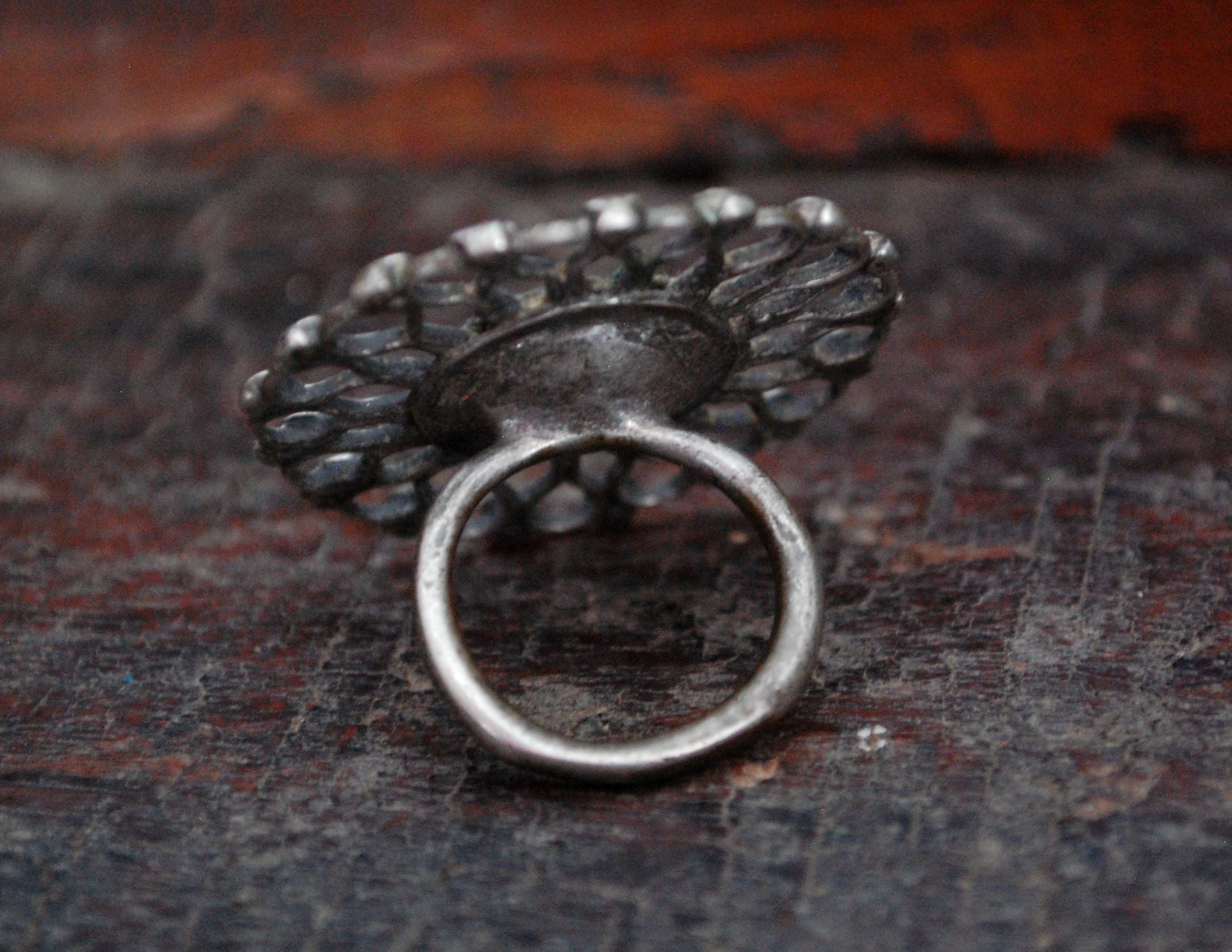 Antique Afghani Tribal Silver Ring - Size 7