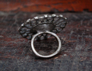 Antique Afghani Tribal Silver Ring - Size 7