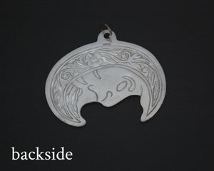 Man in the Moon - Crescent Moon Pendant