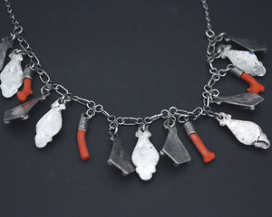 Berber Kabyle Coral Enamel Necklace