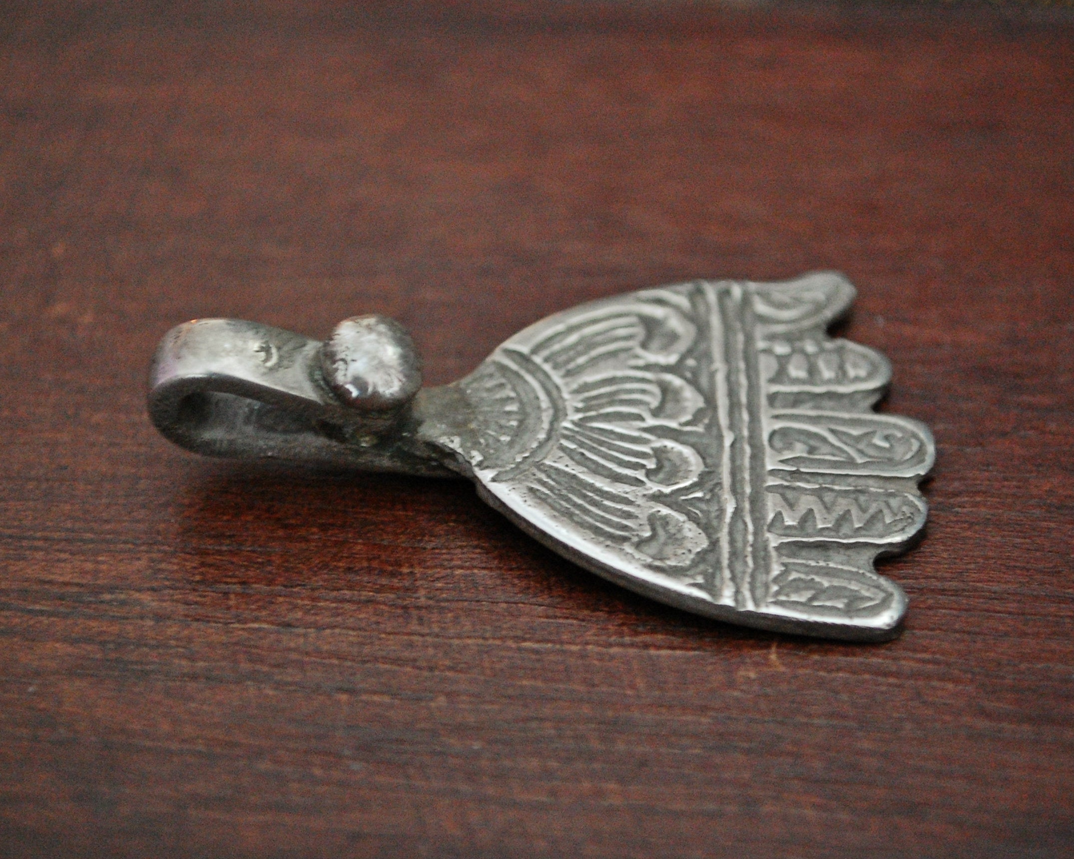 Old Berber Hamsa Silver Pendant