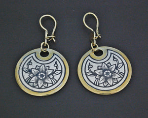 Russian Niello Silver Gilded Earrings
